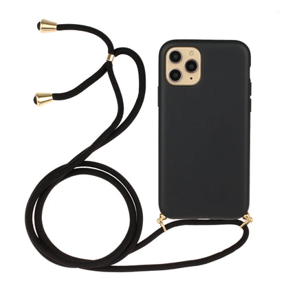 For iPhone 16 Pro Wheat Straw Material + TPU Phone Case with Lanyard(Black) - iPhone 16 Pro Cases by PMC Jewellery | Online Shopping South Africa | PMC Jewellery | Buy Now Pay Later Mobicred