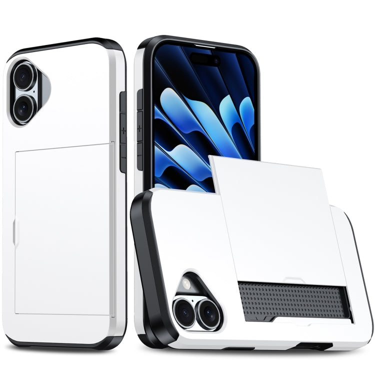 For iPhone 16 Plus Shockproof Armor Phone Case with Card Slot(White) - iPhone 16 Plus Cases by PMC TechLife | Online Shopping South Africa | PMC TechLife | Buy Now Pay Later Mobicred