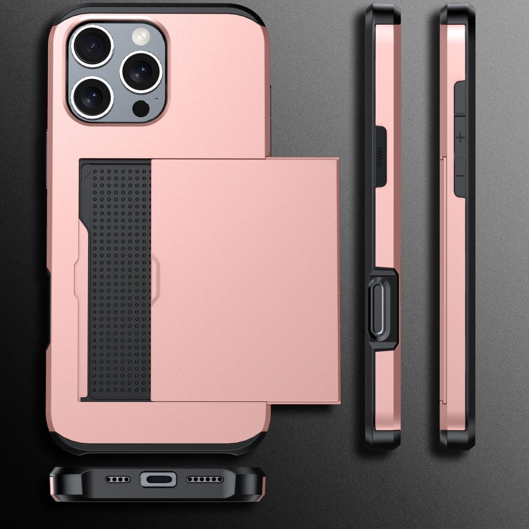 For iPhone 16 Shockproof Armor Phone Case with Card Slot(Gold) - iPhone 16 Cases by PMC TechLife | Online Shopping South Africa | PMC TechLife | Buy Now Pay Later Mobicred