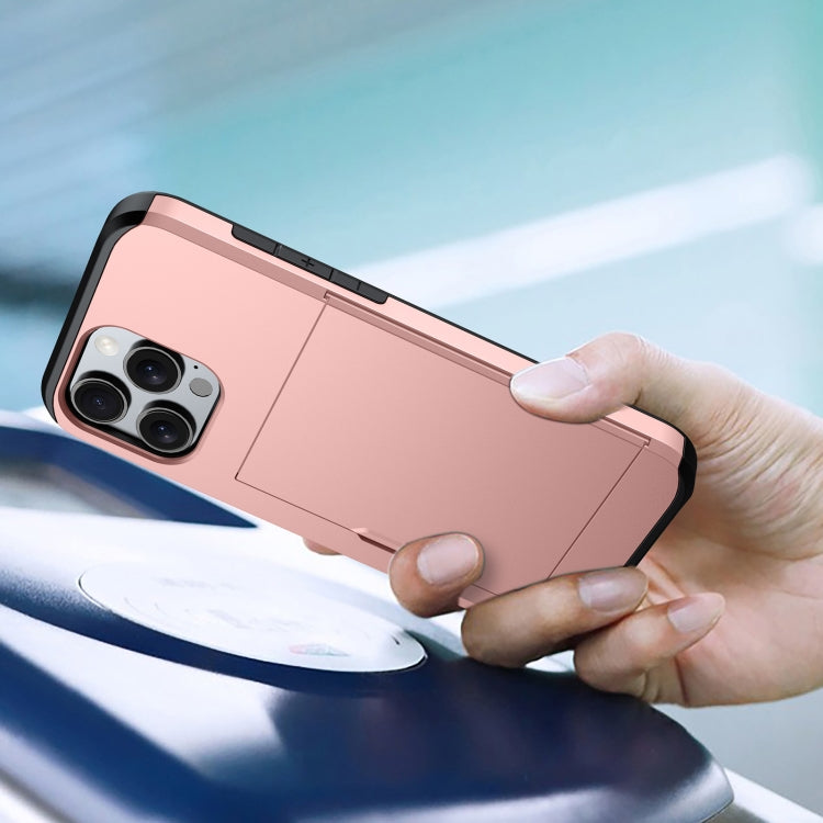 For iPhone SE 2024 Shockproof Armor Phone Case with Card Slot(Rose Gold) - More iPhone Cases by PMC Jewellery | Online Shopping South Africa | PMC Jewellery | Buy Now Pay Later Mobicred