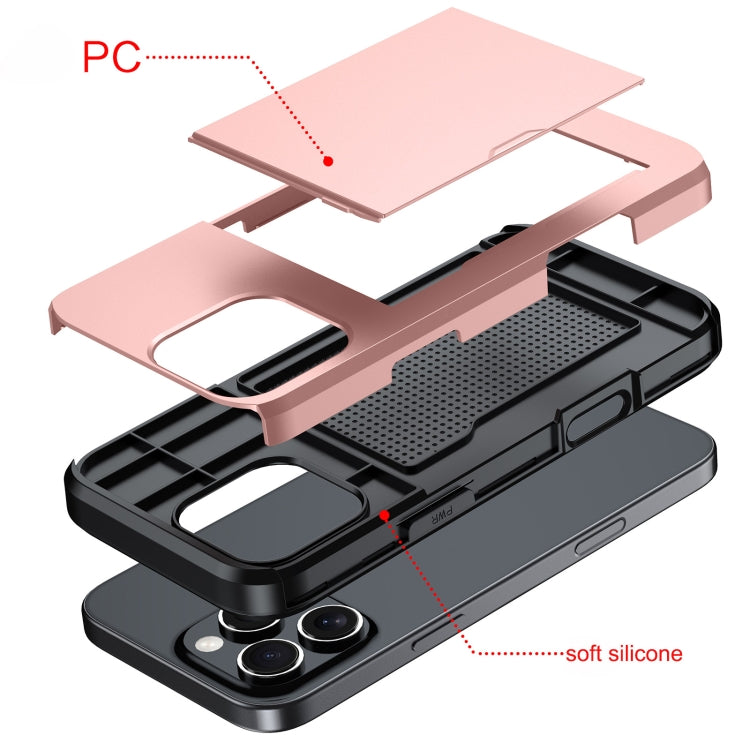 For iPhone 16 Pro Shockproof Armor Phone Case with Card Slot(Gold) - iPhone 16 Pro Cases by PMC TechLife | Online Shopping South Africa | PMC TechLife | Buy Now Pay Later Mobicred