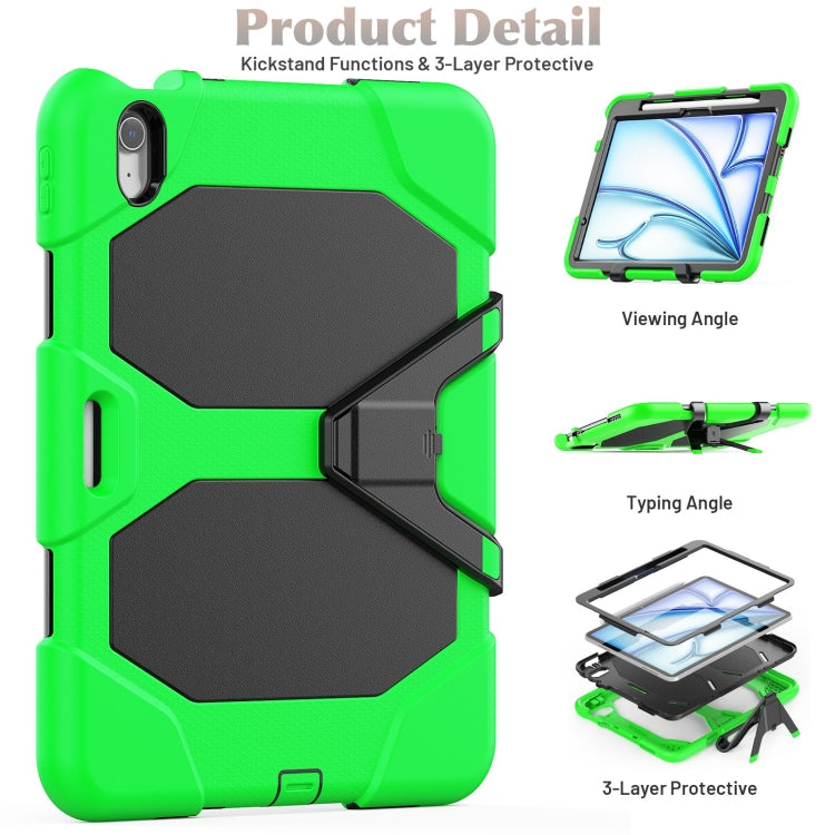 For iPad Air 11 2024 Colorful Silicone Heavy Duty Hybrid PC Tablet Case(Green) - iPad Air 11 2024 Cases by PMC Jewellery | Online Shopping South Africa | PMC Jewellery | Buy Now Pay Later Mobicred