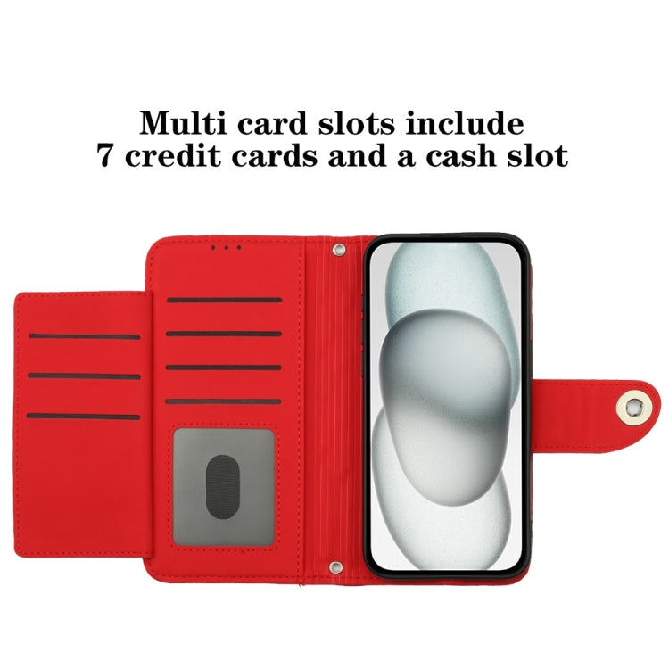 For Blackview A53 Rhombic Texture Flip Leather Phone Case with Lanyard(Red) - More Brand by PMC TechLife | Online Shopping South Africa | PMC TechLife | Buy Now Pay Later Mobicred