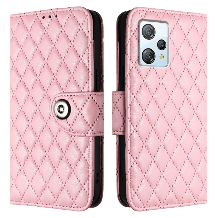 For Blackview A53 Rhombic Texture Flip Leather Phone Case with Lanyard(Pink) - More Brand by PMC Jewellery | Online Shopping South Africa | PMC Jewellery | Buy Now Pay Later Mobicred