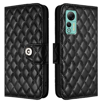 For Ulefone Note 14 Rhombic Texture Flip Leather Phone Case with Lanyard(Black) - Ulefone Cases by PMC Jewellery | Online Shopping South Africa | PMC Jewellery | Buy Now Pay Later Mobicred