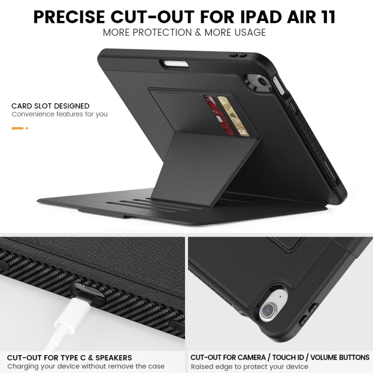 For iPad Air 11 2024 Smart B Magnetic Holder Leather Tablet Case(Black) - iPad Air 11 2024 Cases by PMC Jewellery | Online Shopping South Africa | PMC Jewellery | Buy Now Pay Later Mobicred