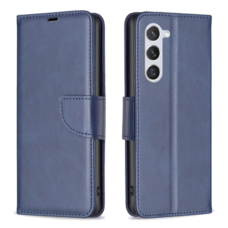 For Samsung Galaxy S25 5G Lambskin Texture Pure Color Flip Leather Phone Case(Blue) - Galaxy S25 5G Cases by PMC Jewellery | Online Shopping South Africa | PMC Jewellery | Buy Now Pay Later Mobicred