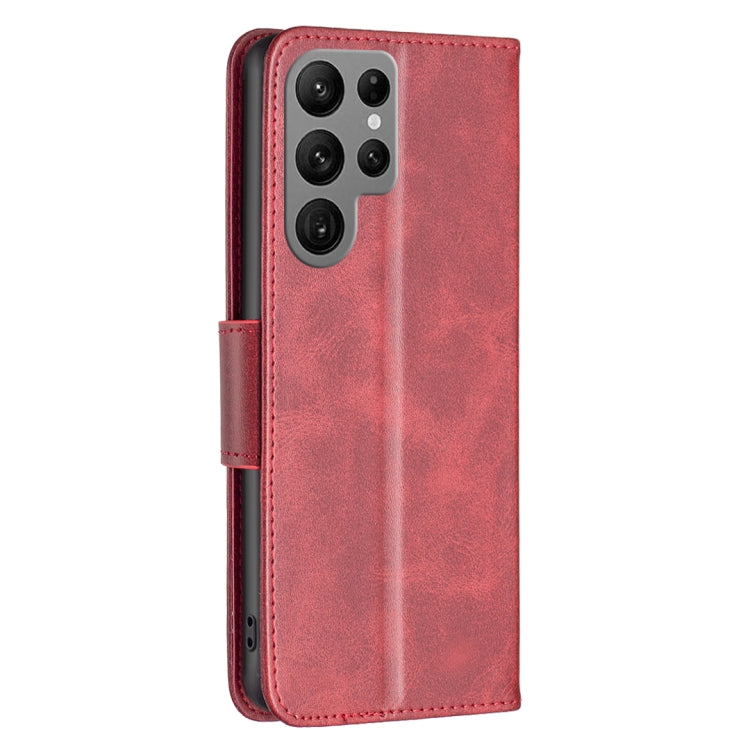 For Samsung Galaxy S25 Ultra 5G Lambskin Texture Pure Color Flip Leather Phone Case(Red) - Galaxy S25 Ultra 5G Cases by PMC Jewellery | Online Shopping South Africa | PMC Jewellery | Buy Now Pay Later Mobicred