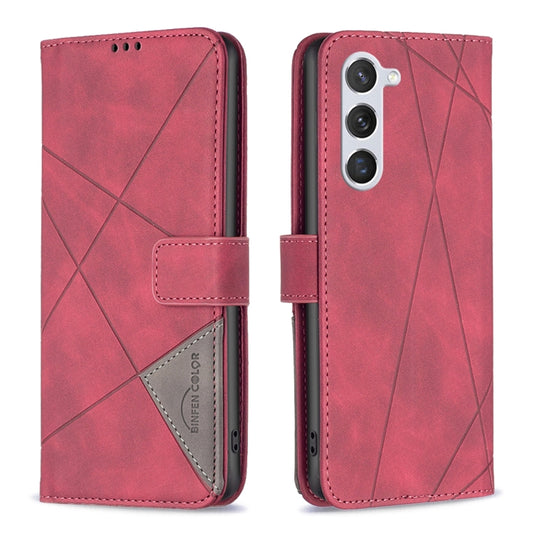 For Samsung Galaxy S25 5G Magnetic Buckle Rhombus Texture Leather Phone Case(Red) - Galaxy S25 5G Cases by PMC Jewellery | Online Shopping South Africa | PMC Jewellery | Buy Now Pay Later Mobicred