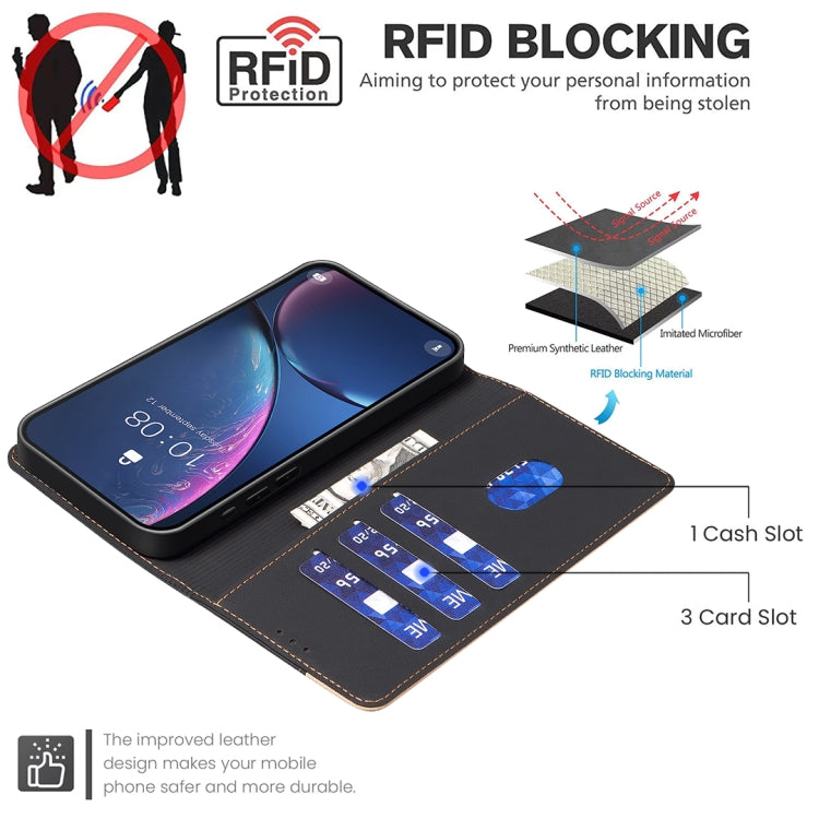 For Google Pixel 9 Pro Color Matching RFID Anti-theft Leather Phone Case(Black) - Google Cases by PMC TechLife | Online Shopping South Africa | PMC TechLife | Buy Now Pay Later Mobicred