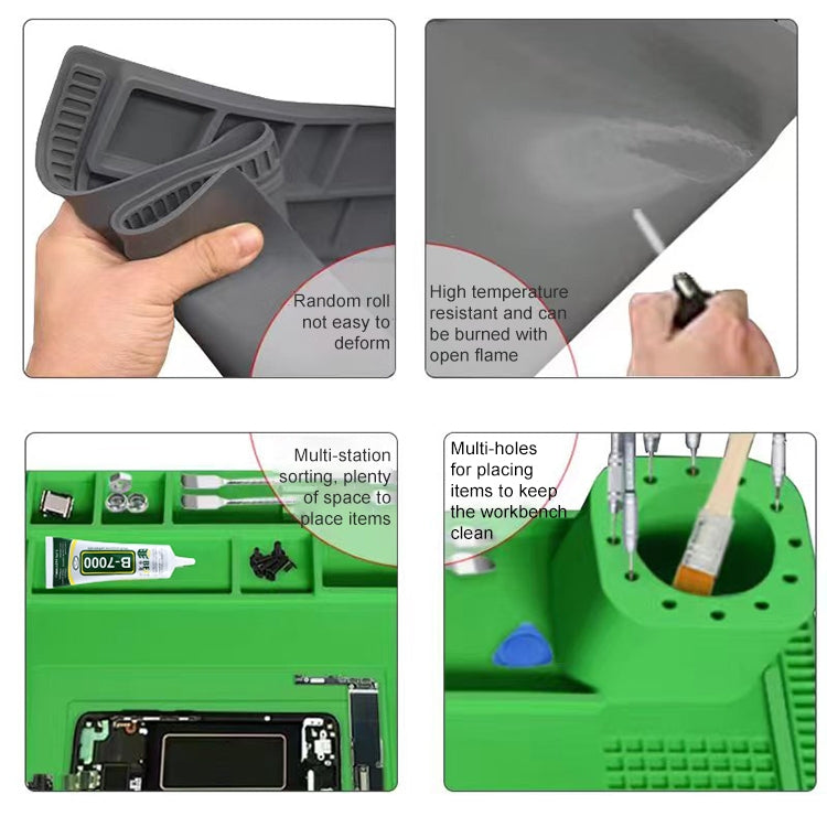 BEST S-190 High-temperature Resistant Silicone Pad Workbench Pad(Green) - Working Mat by BEST | Online Shopping South Africa | PMC TechLife | Buy Now Pay Later Mobicred