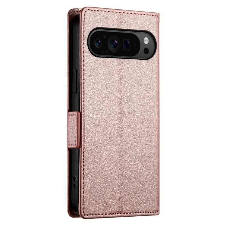 For Google Pixel 9 Pro Side Buckle Magnetic Frosted Leather Phone Case(Rose Gold) - Google Cases by PMC Jewellery | Online Shopping South Africa | PMC Jewellery | Buy Now Pay Later Mobicred