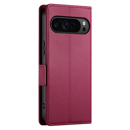 For Google Pixel 9 Pro Side Buckle Magnetic Frosted Leather Phone Case(Wine Red) - Google Cases by PMC Jewellery | Online Shopping South Africa | PMC Jewellery | Buy Now Pay Later Mobicred