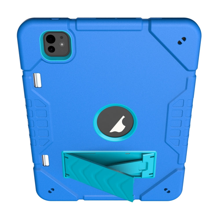 For iPad Pro 11 2024 Armor Holder Silicone Hybrid PC Tablet Case(Blue) - iPad Pro 11 2024 Cases by PMC TechLife | Online Shopping South Africa | PMC TechLife | Buy Now Pay Later Mobicred