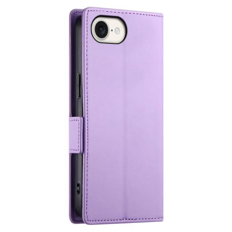 For iPhone SE 2024 Side Buckle Magnetic Frosted Leather Phone Case(Purple) - More iPhone Cases by PMC Jewellery | Online Shopping South Africa | PMC Jewellery | Buy Now Pay Later Mobicred