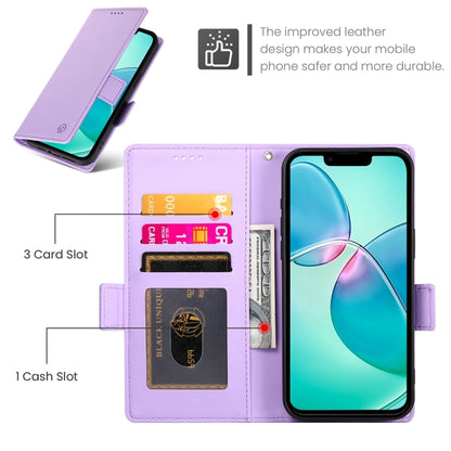 For iPhone SE 2024 Side Buckle Magnetic Frosted Leather Phone Case(Purple) - More iPhone Cases by PMC Jewellery | Online Shopping South Africa | PMC Jewellery | Buy Now Pay Later Mobicred