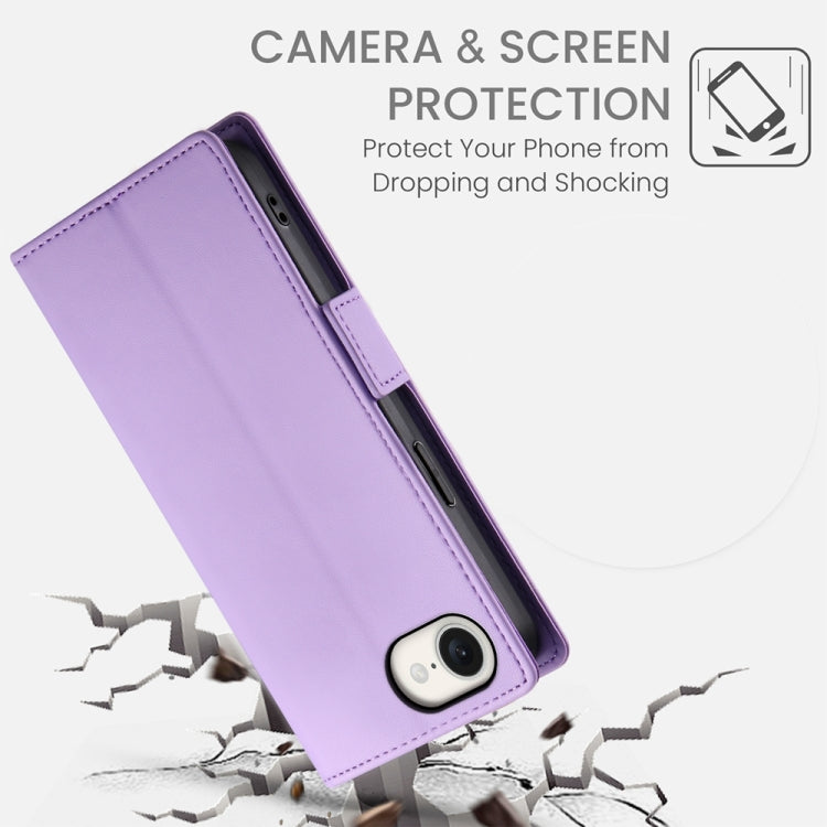 For iPhone SE 2024 Side Buckle Magnetic Frosted Leather Phone Case(Purple) - More iPhone Cases by PMC Jewellery | Online Shopping South Africa | PMC Jewellery | Buy Now Pay Later Mobicred