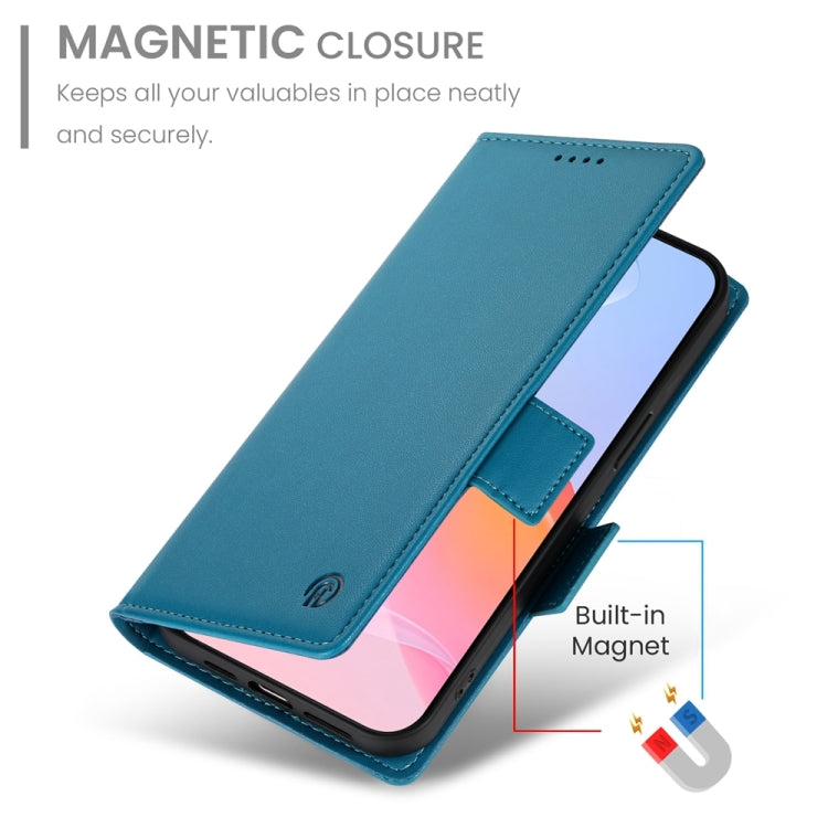 For iPhone 16 Pro Side Buckle Magnetic Frosted Leather Phone Case(Blue) - free shipping - PMC TechLife - Order now!