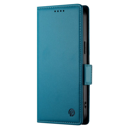 For iPhone 16 Plus Side Buckle Magnetic Frosted Leather Phone Case(Blue) - iPhone 16 Plus Cases by PMC Jewellery | Online Shopping South Africa | PMC Jewellery | Buy Now Pay Later Mobicred