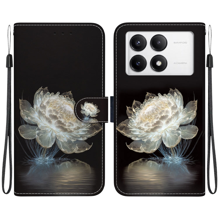 For Xiaomi Redmi K70 Pro / K70 Crystal Texture Colored Drawing Leather Phone Case(Crystal Peony) - K70 Cases by PMC Jewellery | Online Shopping South Africa | PMC Jewellery | Buy Now Pay Later Mobicred