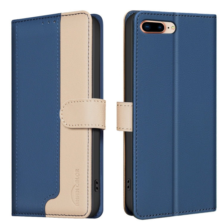 For iPhone SE 2024 Color Matching RFID Anti-theft Leather Phone Case(Blue) - More iPhone Cases by PMC Jewellery | Online Shopping South Africa | PMC Jewellery | Buy Now Pay Later Mobicred