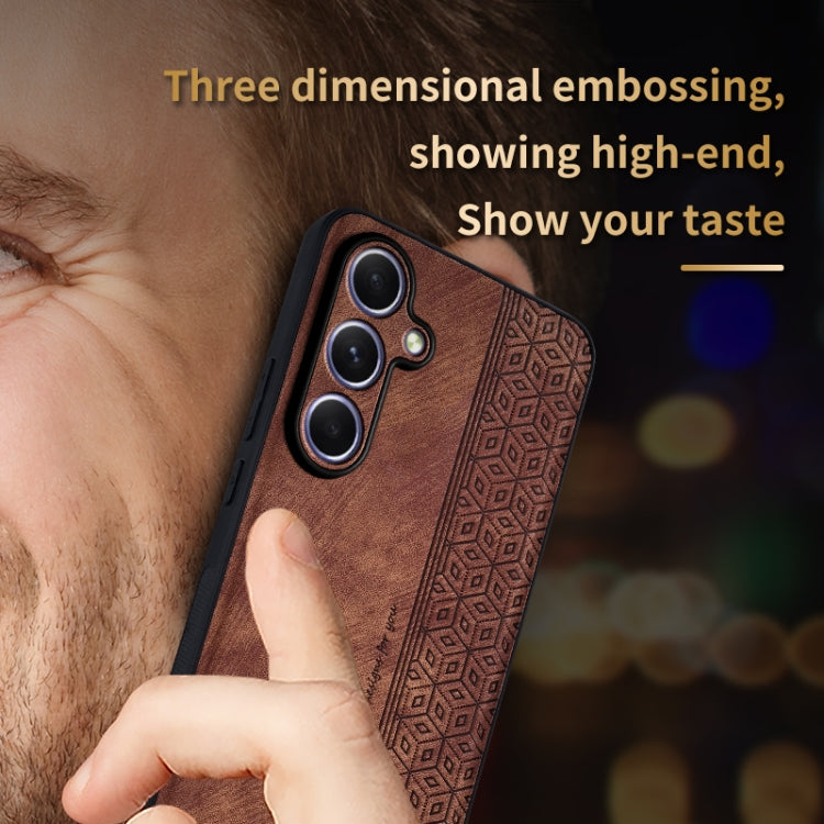 For Samsung Galaxy S25+ 5G AZNS 3D Embossed Skin Feel Phone Case(Brown) - Galaxy S25+ 5G Cases by AZNS | Online Shopping South Africa | PMC Jewellery | Buy Now Pay Later Mobicred