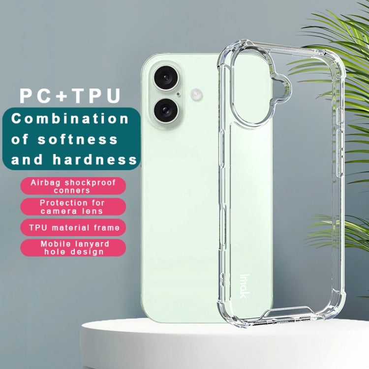 For iPhone 16 IMAK Space Shield PC + TPU Airbag Shockproof Phone Case(Transparent) - iPhone 16 Cases by imak | Online Shopping South Africa | PMC TechLife | Buy Now Pay Later Mobicred