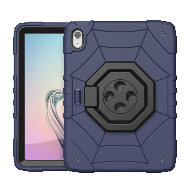 For iPad Air 11 2024 Spider Turntable Handle Stress Relief Tablet Case(Navy Blue Black) - iPad Air 11 2024 Cases by PMC Jewellery | Online Shopping South Africa | PMC Jewellery | Buy Now Pay Later Mobicred