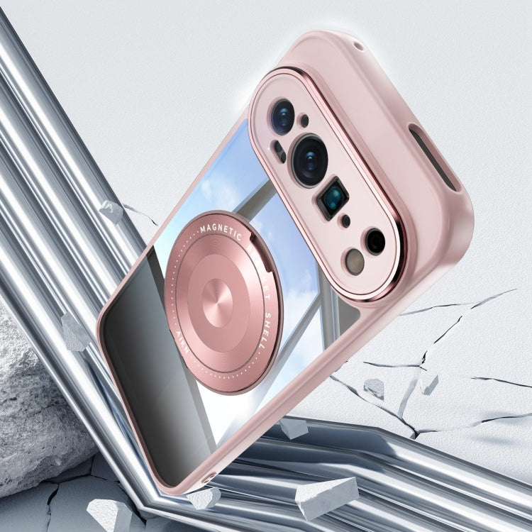 For Google Pixel 9 / 9 Pro 360 Holder Magsafe Acrylic Hybrid TPU Phone Case(Pink) - Google Cases by PMC Jewellery | Online Shopping South Africa | PMC Jewellery | Buy Now Pay Later Mobicred