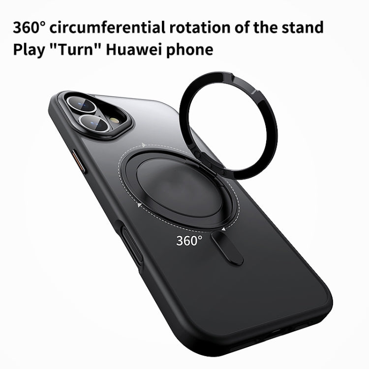 For iPhone 16 360 Rotating MagSafe Magnetic Frosted Phone Case(Grey) - iPhone 16 Cases by PMC TechLife | Online Shopping South Africa | PMC TechLife | Buy Now Pay Later Mobicred