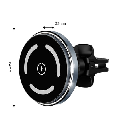 M68 15W Magnetic Wireless Charging Car Holder(Dark Grey) - Wireless Charger Holders by PMC Jewellery | Online Shopping South Africa | PMC Jewellery | Buy Now Pay Later Mobicred