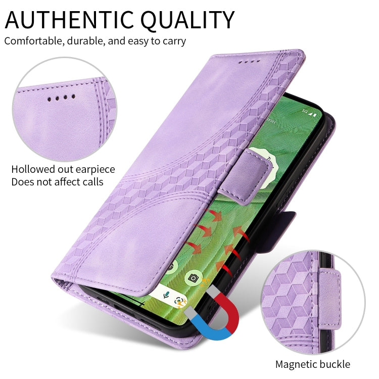 For Honor Magic6 Pro Embossed Rhombus Starry Leather Phone Case(Purple) - Honor Cases by PMC Jewellery | Online Shopping South Africa | PMC Jewellery | Buy Now Pay Later Mobicred