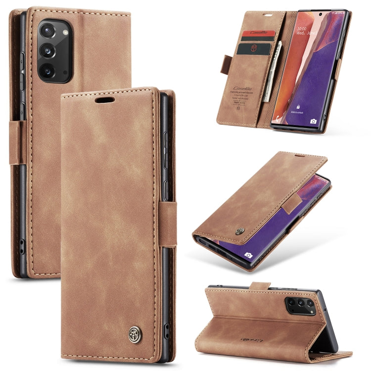 For Samsung Galaxy Note20 CaseMe Multifunctional Horizontal Flip Leather Case, with Card Slot & Holder & Wallet(Brown) - Galaxy Note20 Cases by CaseMe | Online Shopping South Africa | PMC Jewellery | Buy Now Pay Later Mobicred