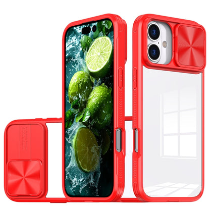 For iPhone 16 Sliding Camshield Acrylic Hybrid TPU Phone Case(Red) - iPhone 16 Cases by PMC Jewellery | Online Shopping South Africa | PMC Jewellery | Buy Now Pay Later Mobicred