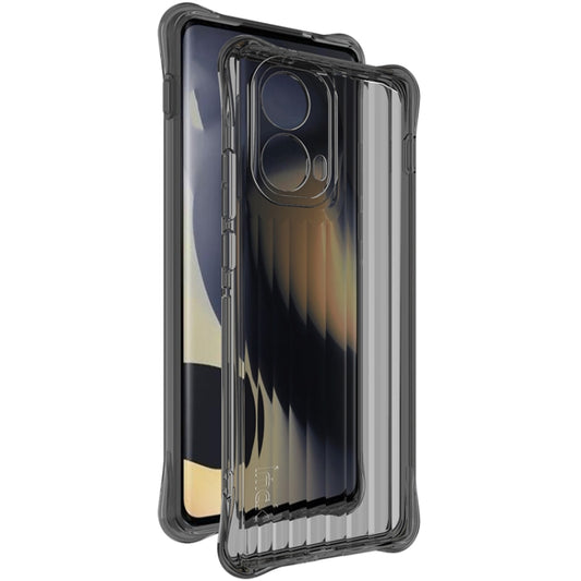 For Motorola Edge 2024 5G IMAK Corrugated Texture Airbag TPU Phone Case(Transparent Black) - Motorola Cases by imak | Online Shopping South Africa | PMC Jewellery | Buy Now Pay Later Mobicred