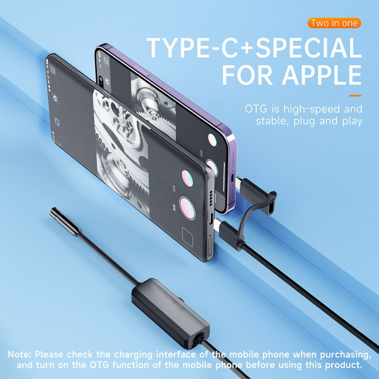 AN112 2 in 1 USB-C / Type-C + 8 Pin Interface 8mm HD Industry Endoscope, Length:3.5m Soft Tube -  by PMC Jewellery | Online Shopping South Africa | PMC Jewellery | Buy Now Pay Later Mobicred