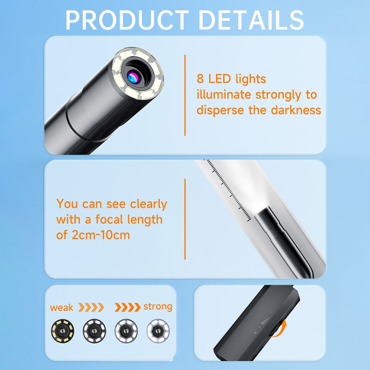 AN112 2 in 1 USB-C / Type-C + 8 Pin Interface 8mm HD Industry Endoscope, Length:5m Soft Tube - free shipping - PMC TechLife - Order now!