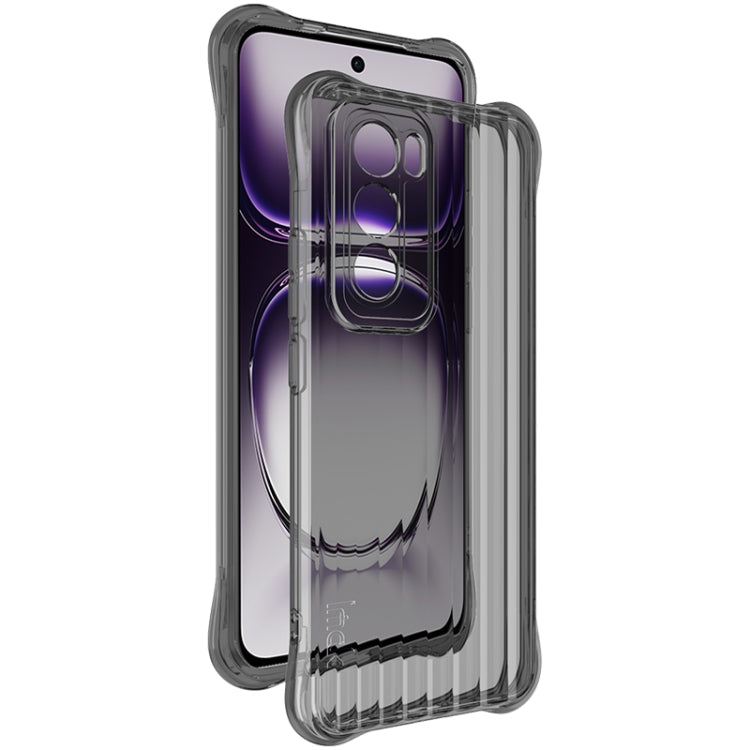 For OPPO Reno12 Global IMAK Corrugated Texture Airbag TPU Phone Case(Transparent Black) - Reno12 Cases by imak | Online Shopping South Africa | PMC Jewellery | Buy Now Pay Later Mobicred