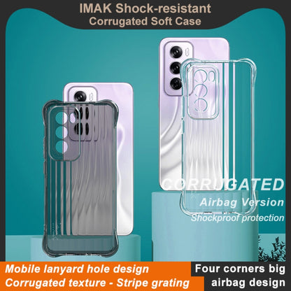 For OPPO Reno12 Pro Global IMAK Corrugated Texture Airbag TPU Phone Case(Transparent Black) - Reno12 Pro Cases by imak | Online Shopping South Africa | PMC Jewellery | Buy Now Pay Later Mobicred