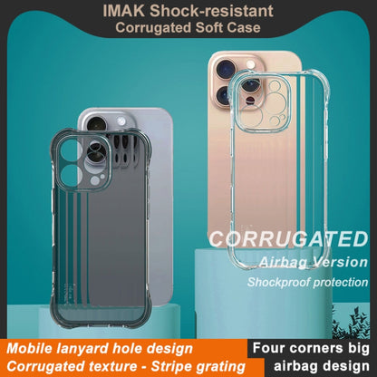 For iPhone 16 Pro Max IMAK Corrugated Texture Airbag TPU Phone Case(Transparent) - iPhone 16 Pro Max Cases by imak | Online Shopping South Africa | PMC Jewellery | Buy Now Pay Later Mobicred