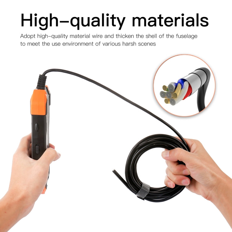 T20 4.3 inch IPS Screen 8mm Single Camera IP67 Waterproof Hard Cable Digital Endoscope, Length:3.5m(Black Orange) -  by PMC Jewellery | Online Shopping South Africa | PMC Jewellery | Buy Now Pay Later Mobicred