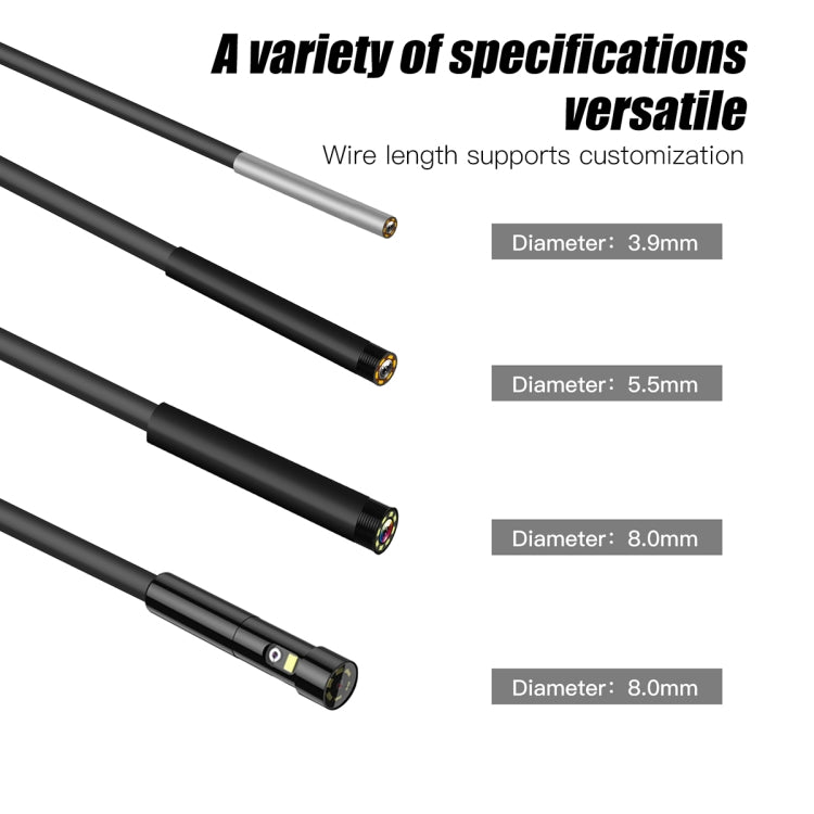 T20 4.3 inch IPS Screen 5.5mm Single Camera IP67 Waterproof Hard Cable Digital Endoscope, Length:1m(Black Orange) -  by PMC TechLife | Online Shopping South Africa | PMC TechLife | Buy Now Pay Later Mobicred
