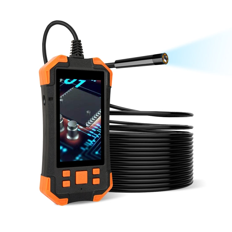 T20 4.3 inch IPS Screen 3.9mm Single Camera IP67 Waterproof Hard Cable Digital Endoscope, Length:3.5m(Black Orange) -  by PMC Jewellery | Online Shopping South Africa | PMC Jewellery | Buy Now Pay Later Mobicred