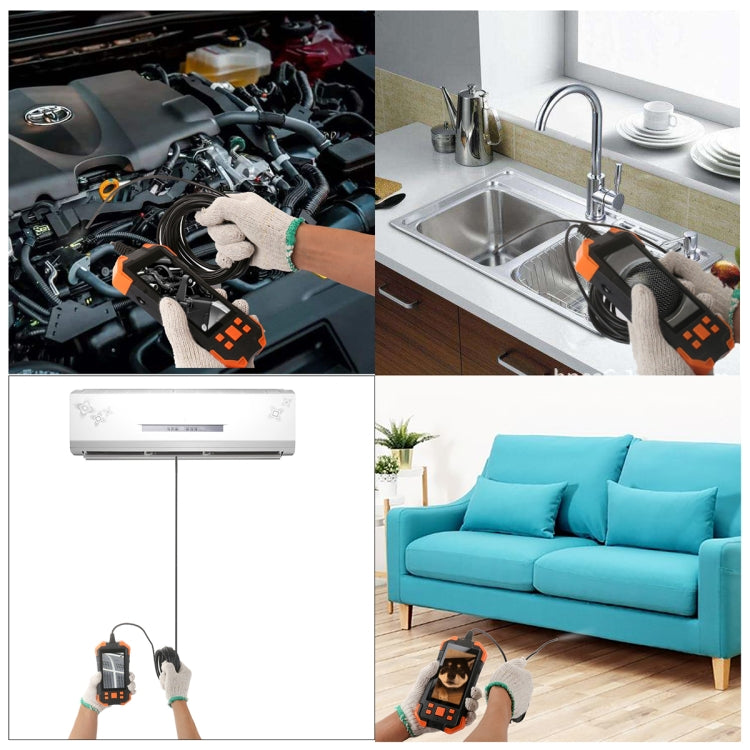 T20 4.3 inch IPS Screen 3.9mm Single Camera IP67 Waterproof Hard Cable Digital Endoscope, Length:1m(Black Orange) -  by PMC TechLife | Online Shopping South Africa | PMC TechLife | Buy Now Pay Later Mobicred