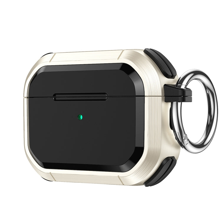 For AirPods Pro / Pro 2 Armor TPU + PC Earbuds Box Protective Case with Metal Buckle(Gold) - For AirPods Pro 2 by PMC Jewellery | Online Shopping South Africa | PMC Jewellery | Buy Now Pay Later Mobicred