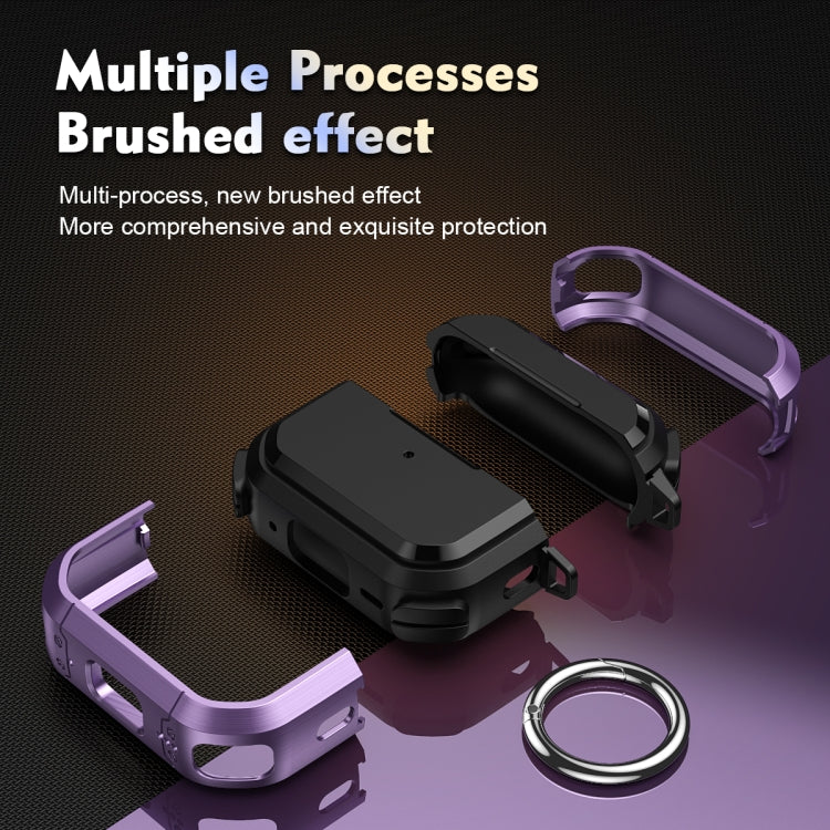 For AirPods 3 Armor TPU + PC Earbuds Box Protective Case with Metal Buckle(Black) - For AirPods 3 by PMC Jewellery | Online Shopping South Africa | PMC Jewellery | Buy Now Pay Later Mobicred