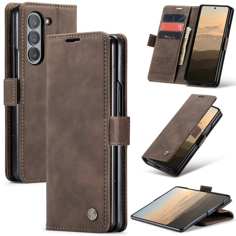 For Samsung Galaxy Z Fold6 5G CaseMe 013 Multifunctional Horizontal Flip Leather Phone Case(Coffee) - Galaxy Z Fold6 5G Cases by CaseMe | Online Shopping South Africa | PMC Jewellery | Buy Now Pay Later Mobicred