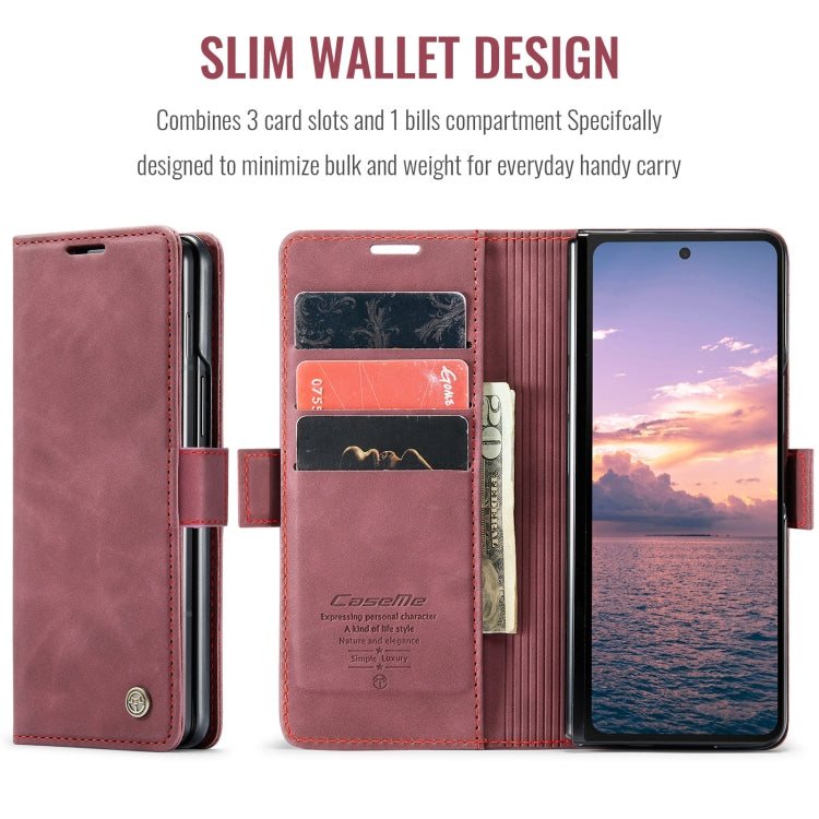 For Samsung Galaxy Z Fold6 5G CaseMe 013 Multifunctional Horizontal Flip Leather Phone Case(Wine Red) - Galaxy Z Fold6 5G Cases by CaseMe | Online Shopping South Africa | PMC Jewellery | Buy Now Pay Later Mobicred