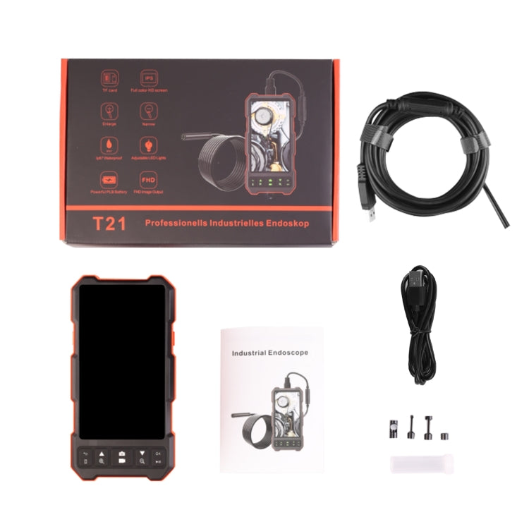 T21 4.5 inch IPS Color Screen 5.5mm Single Camera Split Hard Cable Industrial Endoscope, Length:3.5m(Black Red) -  by PMC TechLife | Online Shopping South Africa | PMC TechLife | Buy Now Pay Later Mobicred