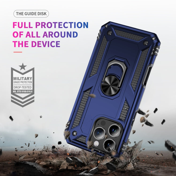 For iPhone 16 Pro Shockproof TPU Hybrid PC Phone Case with Holder(Blue) - iPhone 16 Pro Cases by PMC Jewellery | Online Shopping South Africa | PMC Jewellery | Buy Now Pay Later Mobicred